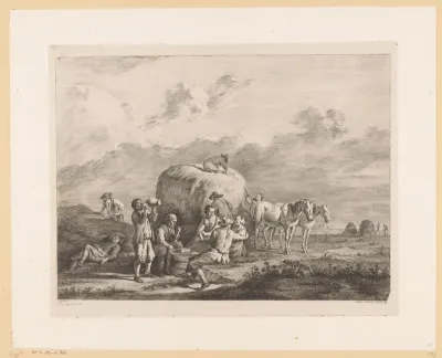 Rustende maaiers op een veld