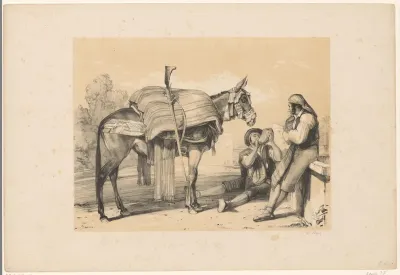 Rustende muildierdrijvers in Andalusië