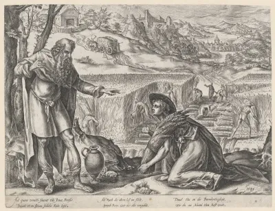 Ruth leest aren in het veld van Boaz