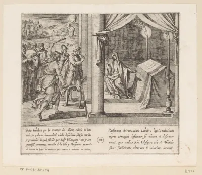 Ruy Velazquez belooft doña Lambra dat hij de dood van de dorpeling zal wreken