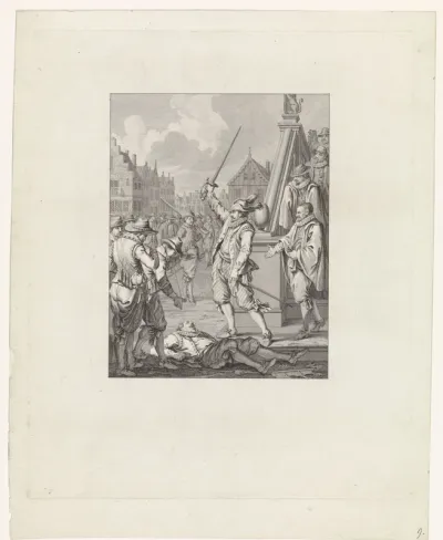 Ruychaver bij het lijk van een Spaansgezinde raadsman te Alkmaar, 1573
