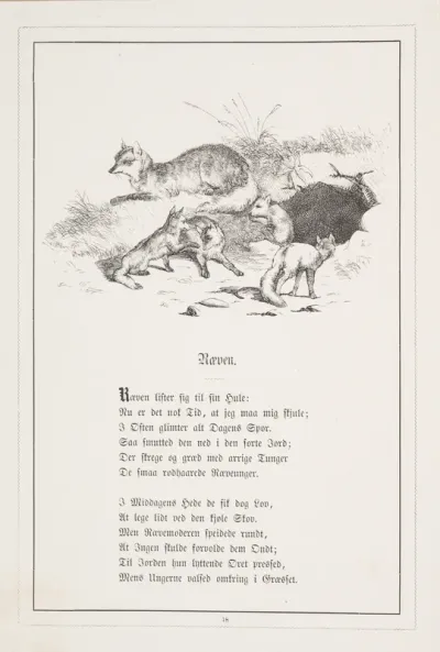 Ræven. Illustration til H.V. Kaalund, "Fabler for Børn"