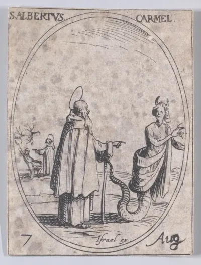 S. Albert, carmélite (St. Albert, Carmelite), August 7th, from "Les Images De Tous Les Saincts et Saintes de L'Année" (Images of All of the Saints and Religious Events of the Year)