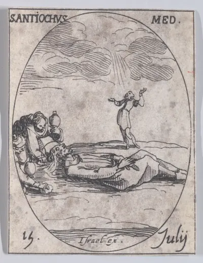 S. Antioche, médecin (St. Antiochus, Doctor), July 15th, from "Les Images De Tous Les Saincts et Saintes de L'Année" (Images of All of the Saints and Religious Events of the Year)
