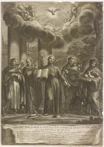 S. Caietanus Thienaeus, S. Franciscus Borgia, S. Philippus Benitius, S. Ludovicus Bertrandus, S. Rosa de Sancta Maria