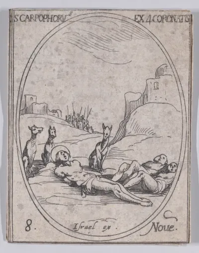 S. Carpophore et les 4 Saints Couronnés (St. Carpophorus and the 4 Crowned Saints), November 8th, from "Les Images De Tous Les Saincts et Saintes de L'Année" (Images of All of the Saints and Religious Events of the Year)