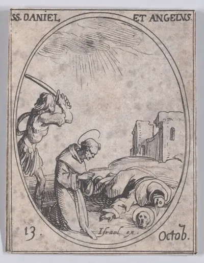 S. Daniel et S. Ange (St. Daniel and St. Angelus), October 13th, from "Les Images De Tous Les Saincts et Saintes de L'Année" (Images of All of the Saints and Religious Events of the Year)