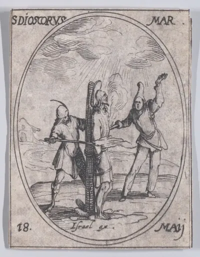 S. Discore, martyr (St. Discorus, Martyr), May 18th, from "Les Images De Tous Les Saincts et Saintes de L'Année" (Images of All of the Saints and Religious Events of the Year)