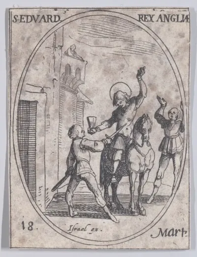 S. Edouard, roi d'Angleterre (St. Edward, King of England), March 18th, from "Les Images De Tous Les Saincts et Saintes de L'Année" (Images of All of the Saints and Religious Events of the Year)