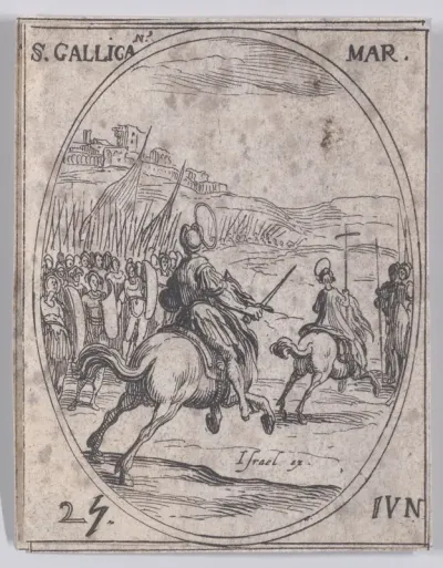 S. Gallican, martyr (St. Gallicanus, Martyr), June 25th, from "Les Images De Tous Les Saincts et Saintes de L'Année" (Images of All of the Saints and Religious Events of the Year)