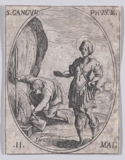 S. Gangulphe, martyr (St. Gangulphus, Martyr), May 11th, from "Les Images De Tous Les Saincts et Saintes de L'Année" (Images of All of the Saints and Religious Events of the Year)