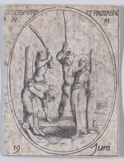 S. Gervais et S. Protais, martyrs (St. Gervase and Protase, Martyrs), from "Les Images De Tous Les Saincts et Saintes de L'Année" (Images of All of the Saints and Religious Events of the Year)
