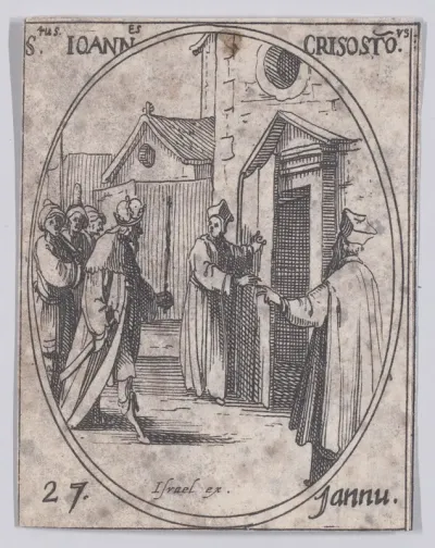 S. Jean Chrysostome (St. John Chrisostome), January 27th, from "Les Images De Tous Les Saincts et Saintes de L'Année" (Images of All of the Saints and Feast Days of the Year)