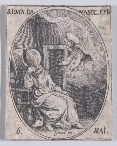 S. Jean Damascène (St. John of Damascus), May 6th, from "Les Images De Tous Les Saincts et Saintes de L'Année" (Images of All of the Saints and Religious Events of the Year)