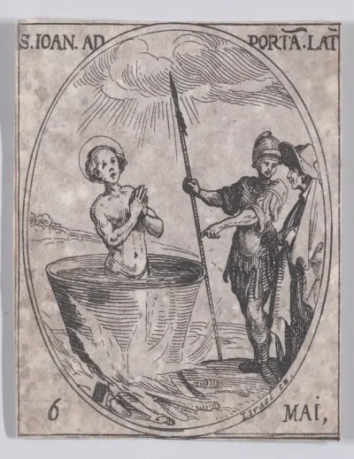S. Jean Devant la Porte Latine (St. John Before the Latin Gate), May 6th, from "Les Images De Tous Les Saincts et Saintes de L'Année" (Images of All of the Saints and Religious Events of the Year)