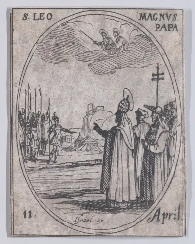 S. Léon le Grand, pape (St. Leo the Great, Pope), April 11th, from "Les Images De Tous Les Saincts et Saintes de L'Année" (Images of All of the Saints and Religious Events of the Year)