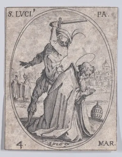 S. Lucius, pape (St. Lucius, Pope), March 4th, from "Les Images De Tous Les Saincts et Saintes de L'Année" (Images of All of the Saints and Religious Events of the Year)