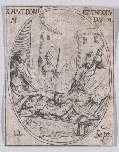 S. Macédonius et S. Théodule (St. Macedonius and St. Theodolus), September 12th, from "Les Images De Tous Les Saincts et Saintes de L'Année" (Images of All of the Saints and Religious Events of the Year)
