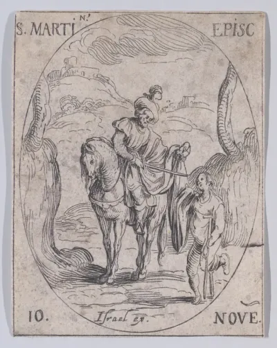 S. Martin, évêque (St. Martin, Bishop), November 10th, from "Les Images De Tous Les Saincts et Saintes de L'Année" (Images of All of the Saints and Religious Events of the Year)