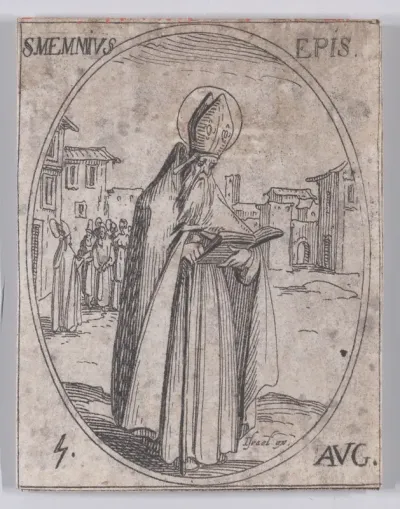 S. Memmie, évêque (St. Memmius, Bishop), August 5th, from "Les Images De Tous Les Saincts et Saintes de L'Année" (Images of All of the Saints and Religious Events of the Year)