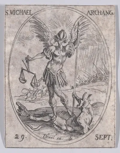 S. Michel, archange (St. Michael, Archangel), September 29th, from "Les Images De Tous Les Saincts et Saintes de L'Année" (Images of All of the Saints and Religious Events of the Year)