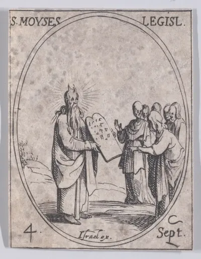 S. Moïse, législateur (St. Moses, Legislator), September 4th, from "Les Images De Tous Les Saincts et Saintes de L'Année" (Images of All of the Saints and Religious Events of the Year)
