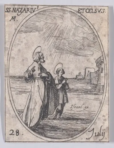 S. Nazaire et S. Celse (St. Nazarius and St. Celsus), July 28th, from "Les Images De Tous Les Saincts et Saintes de L'Année" (Images of All of the Saints and Religious Events of the Year)