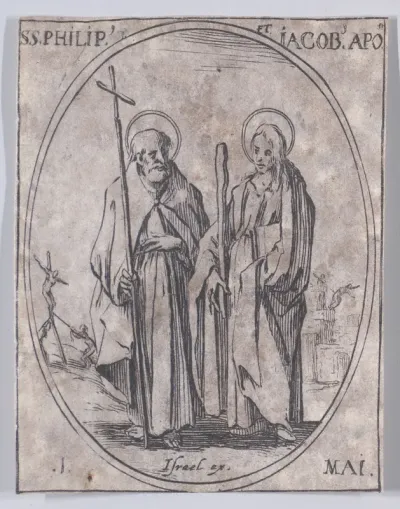 S. Philippe et S. Jacques, apôtres (St. Phillip and St. James, Apostles), May 1st, from "Les Images De Tous Les Saincts et Saintes de L'Année" (Images of All of the Saints and Religious Events of the Year)