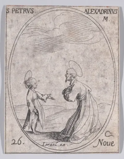 S. Pierre d'Alexandrie (St. Peter of Alexandria), November 26th, from "Les Images De Tous Les Saincts et Saintes de L'Année" (Images of All of the Saints and Religious Events of the Year)