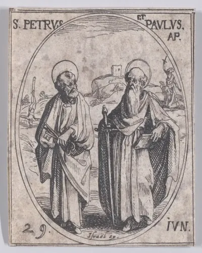 S. Pierre et S. Paul, apôtres (St. Peter and St. Paul, Apostles), June 29th, from "Les Images De Tous Les Saincts et Saintes de L'Année" (Images of All of the Saints and Religious Events of the Year)