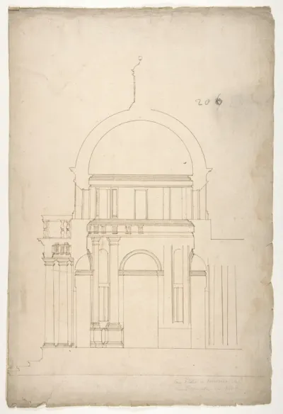 S. Pietro in Montorio, Tempietto, section (recto) blank (verso)