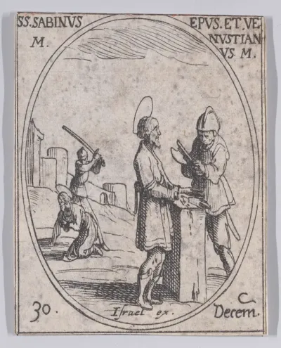 S. Sabin et S. Vénustien (St. Sabinus and St. Venustian), December 30th, from "Les Images De Tous Les Saincts et Saintes de L'Année" (Images of All of the Saints and Religious Events of the Year)