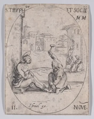 S. Tryphon et Ses Compagnons (St. Tryphon and His Companions), November 11th, from "Les Images De Tous Les Saincts et Saintes de L'Année" (Images of All of the Saints and Religious Events of the Year)