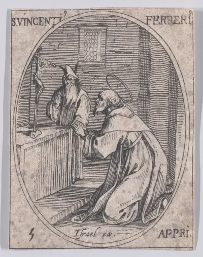 S. Vincent Ferrier (St. Vincent Ferrer), April 5th, from "Les Images De Tous Les Saincts et Saintes de L'Année" (Images of All of the Saints and Religious Events of the Year)
