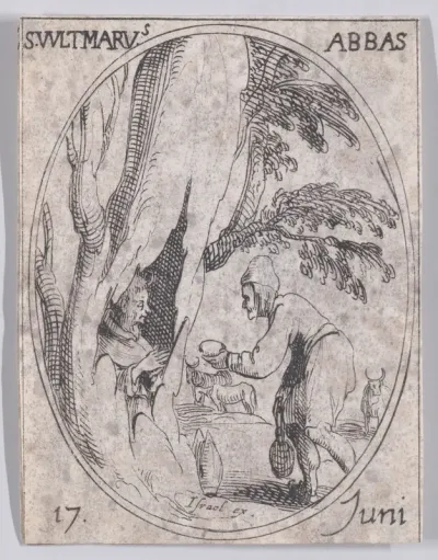 S. Vultmar, abbé (St. Vultmar, Abbot), June 17th, from "Les Images De Tous Les Saincts et Saintes de L'Année" (Images of All of the Saints and Religious Events of the Year)