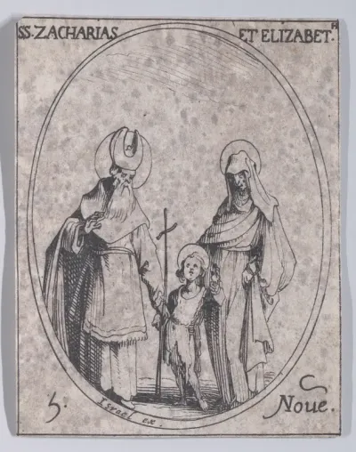 S. Zacharias and S. Elizabeth, November 5th, from "Les Images De Tous Les Saincts et Saintes de L'Année" (Images of All of the Saints and Religious Events of the Year)