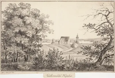 Sääksmäki Church, original drawing for Finland Depicted in Drawings