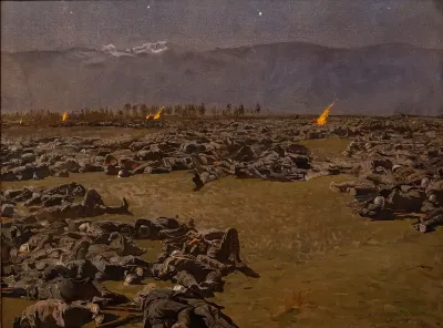 Sacile. Soldiers resting at night