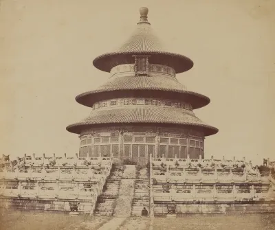 Sacred Temple of Heaven Where the Emperor Sacrifices Once a Year, in the Chinese City of Pekin, October