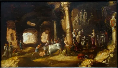Sacrifice antique dans une grotte