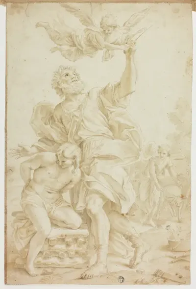 Sacrifice of Isaac (recto); Figure Sketches (verso)