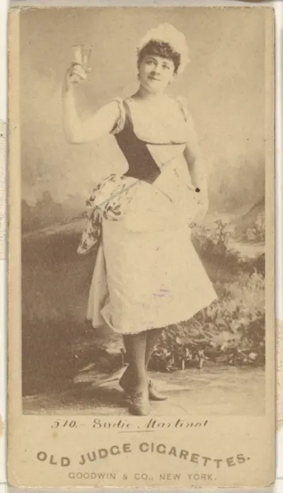 Sadie Martinot, from the Actors and Actresses series (N171) for Old Judge Cigarettes