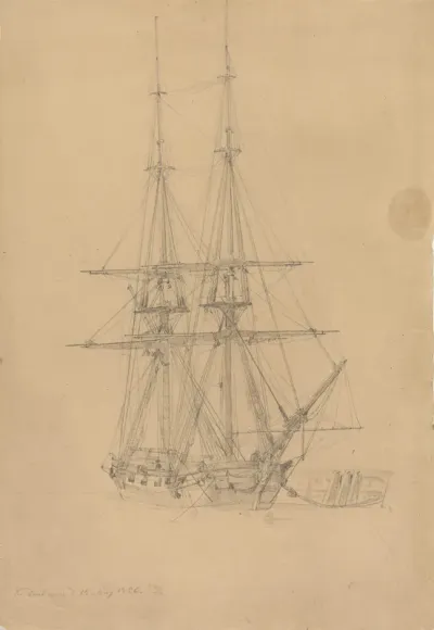 Sailing ship in the harbour of Copenhagen
