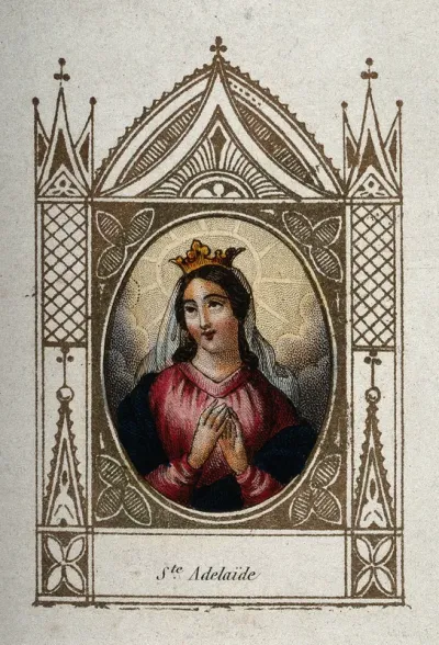Saint Adelaide. Coloured lithograph