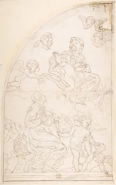 Saint Adoring the Madonna and Child