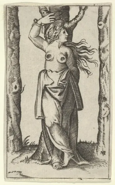 Saint Agatha tied to a tree, her breasts cut off, from "Piccoli Santi" (Small Saints)