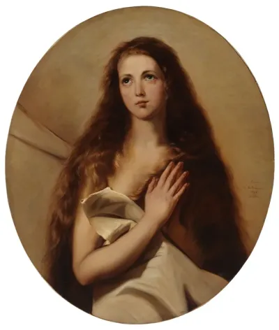 Saint Agnes, copy after Jusepe de Ribera, detail