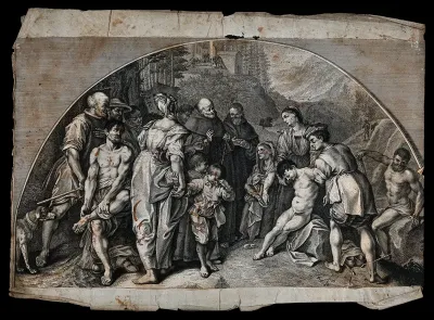 Saint Amadio degli Amidei and the miracle of the resuscitation of the drowned boy