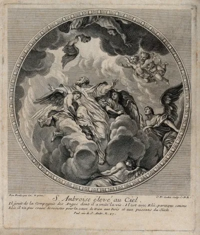Saint Ambrose: his raising into heaven
