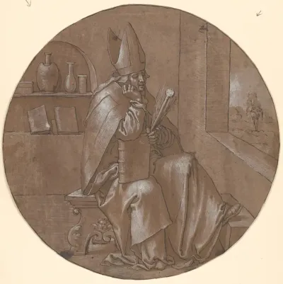 Saint Ambrose Seated in an Interior